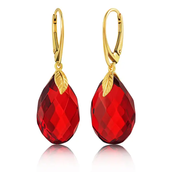 Red gemstone earrings product photo